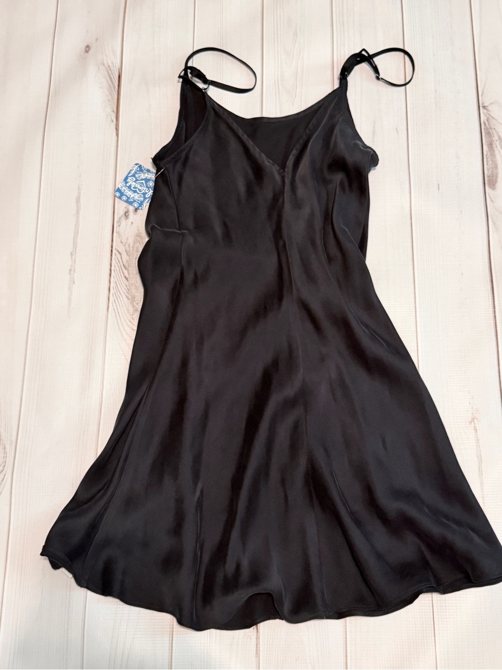 Free People Black Satin Slip Dress - Picture 4 of 7